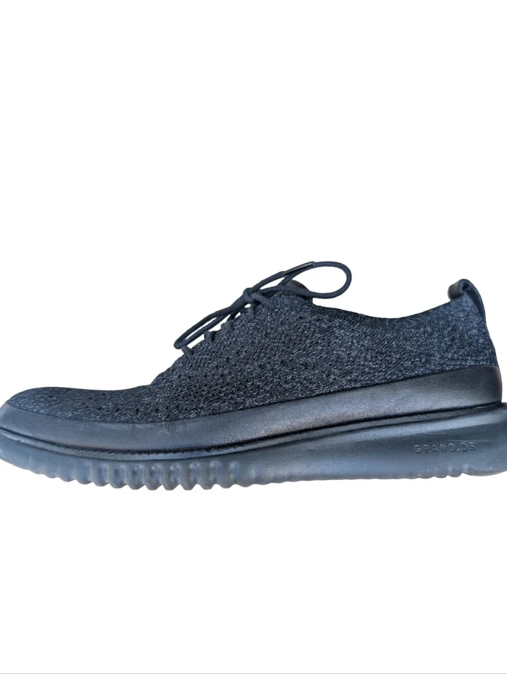 Cole Haan 2.ZERØGRAND Stitchlite Oxford shoes in black knit fabric size 9M